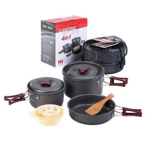 NatureHike Camping Hiking Cookware Set 4Pcs In One