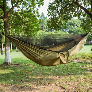 Ultralight Travel Hammock with Integrated Bug Net